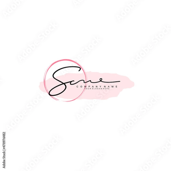 Fototapeta SC initial Signature logo template vector