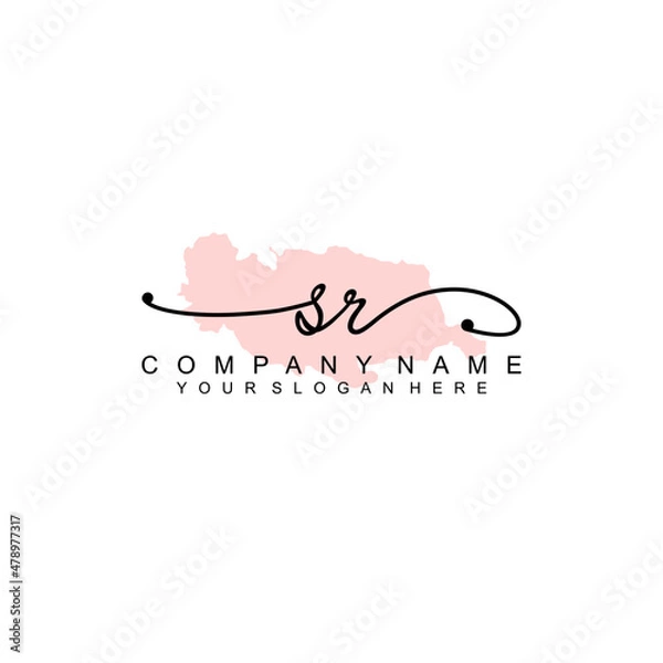 Obraz SR initial Signature logo template vector
