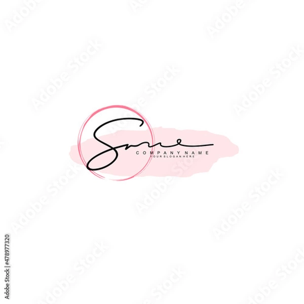 Fototapeta SR initial Signature logo template vector