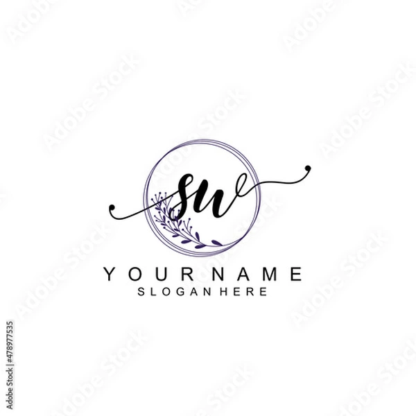 Obraz SW initial Luxury logo design collection