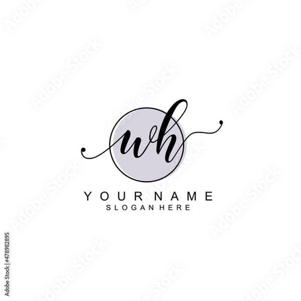Obraz WH initial Signature logo template vector
