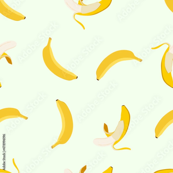 Fototapeta Vector seamless texture witn bananas. Colorful seamless pattern for print or backgrounds