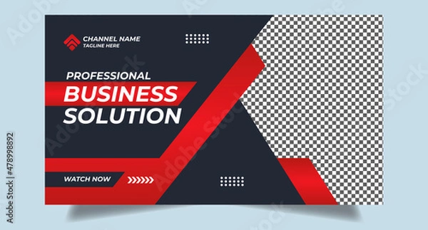 Fototapeta Editable youtube thumbnail template design for youtube videos video thumbnail video cover template 
