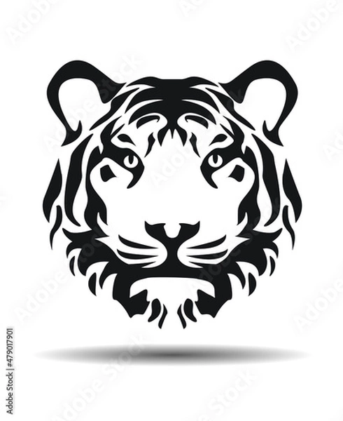 Obraz King Tiger Head and Logo Icon. Vector Illustration.