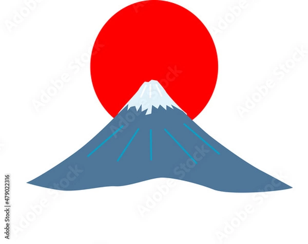 Fototapeta 太陽と日本一の富士山のイメージ