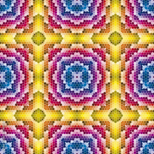 Obraz Roman mosaic, historic pattern with round tiles