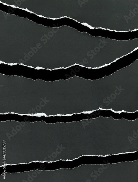 Fototapeta texture of black torn, torn paper background