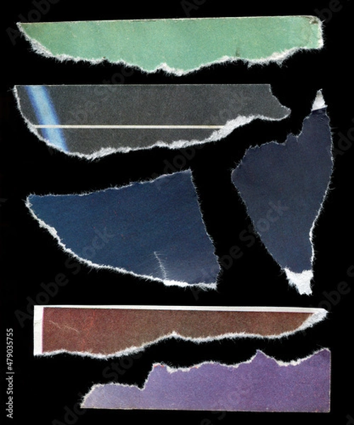 Obraz pieces of old colored torn paper background