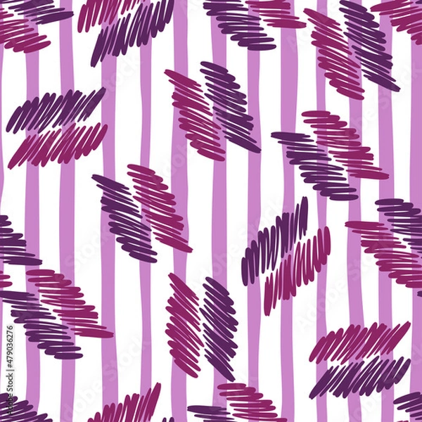 Fototapeta Hand drawn scrawl sketch pattern isolated. Pencil strokes seamless texture. Scribble line drawing wallpaper.