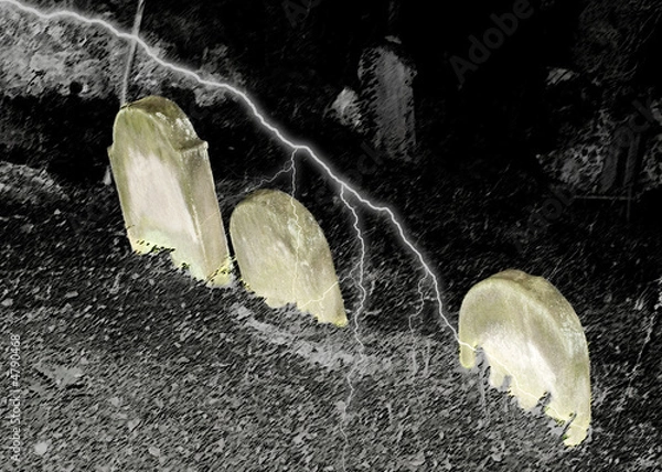 Obraz flash over cemetery