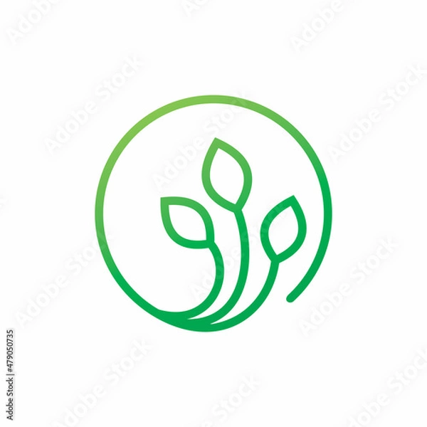 Obraz circle green leaf logo design