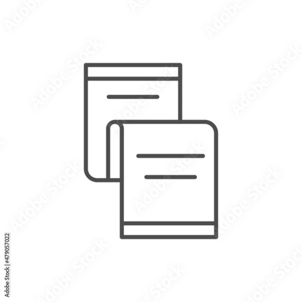 Fototapeta Towel Line Icon isolated on a white background - Barbershop Icon, Vector Illustration