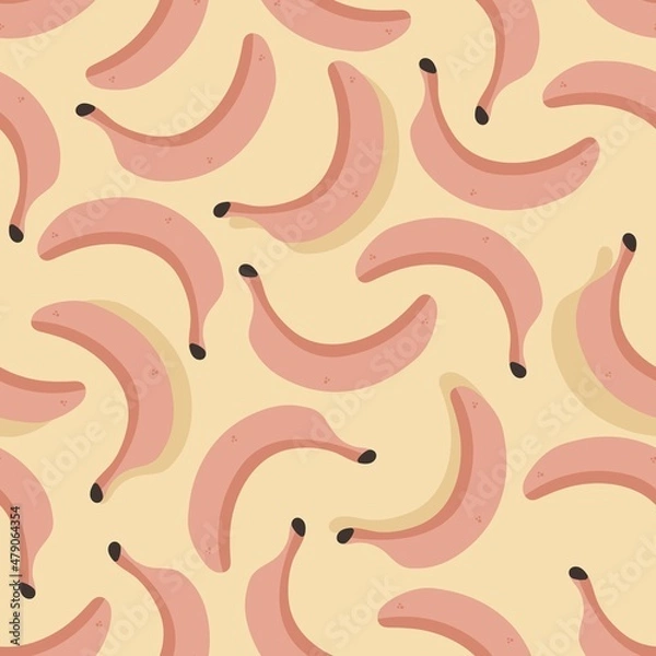 Obraz bananas seamless pattern, hand-drawing.