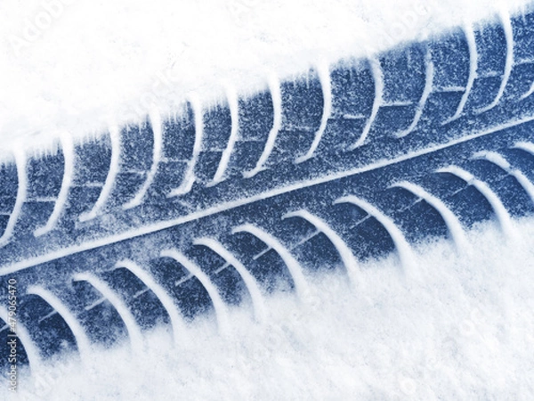 Obraz black tire on snow