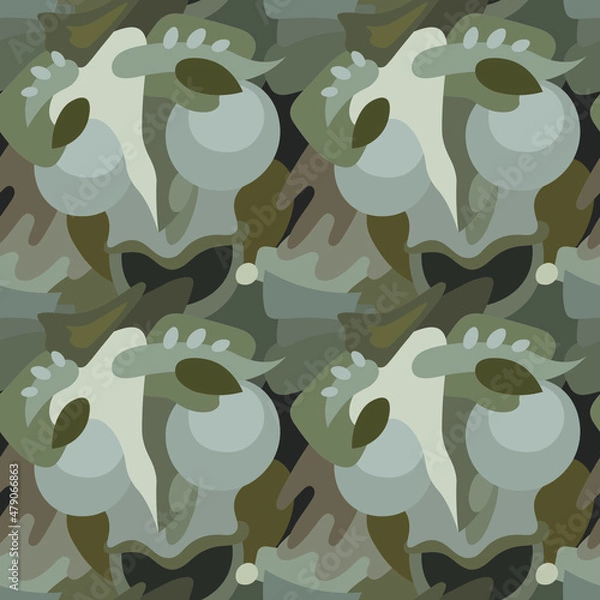 Fototapeta An ornament with a human face. Vector seamless pattern. Design print for textile, fabric, wallpaper, background.