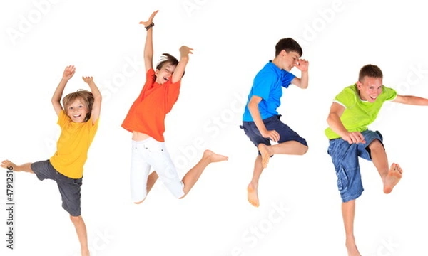 Obraz Happy children jumping