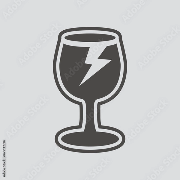 Fototapeta Broken glass icon isolated sign symbol and flat style for app, web and digital design. illustration.