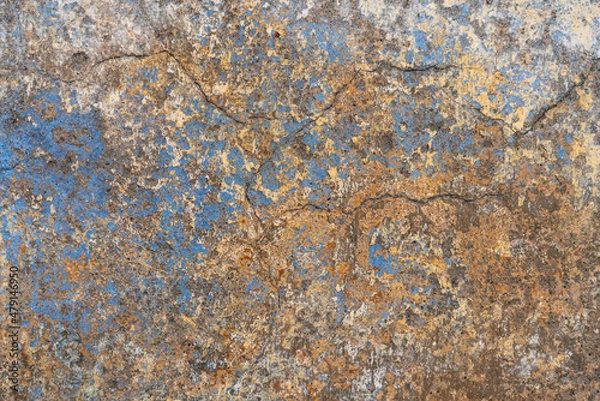 Obraz Old dirty plastered painted damaged wall texture