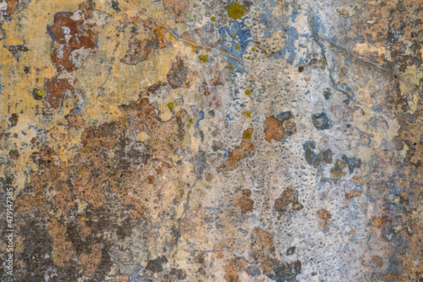 Obraz Old dirty plastered painted damaged wall texture