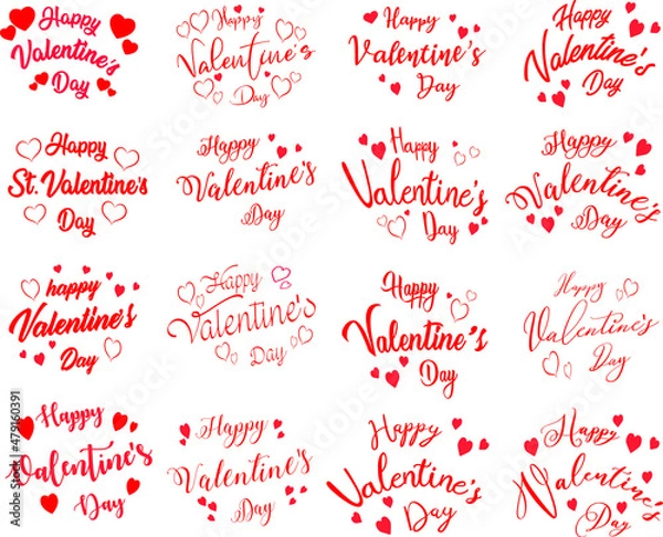 Obraz Valentine vector illustration design set