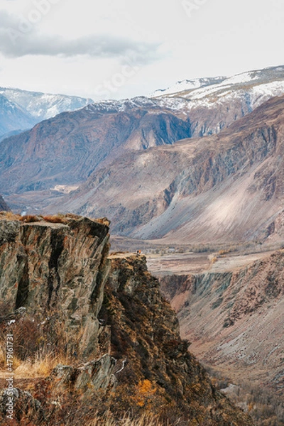 Fototapeta Mountain landscapes with beautiful views of rocks and peaks in Altai