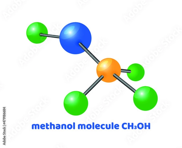 Fototapeta methanol molecule isolated on white background