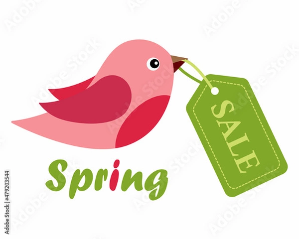 Obraz Early bird special flyer or banner design template. Early bird with label. Vector illustration. Spring sales