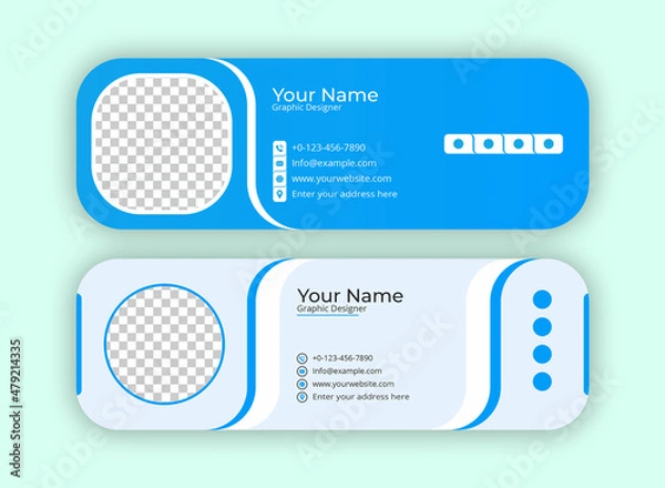 Fototapeta Business Email Signature Template Design. With Two Types Of Different Designs And Vector illustrations. And One Colors Variations