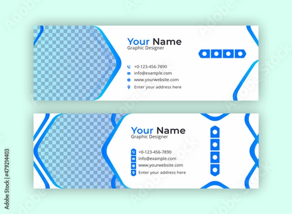 Fototapeta Business Email Signature Template Design. With Two Types Of Different Designs And Vector illustrations. And One Colors Variations