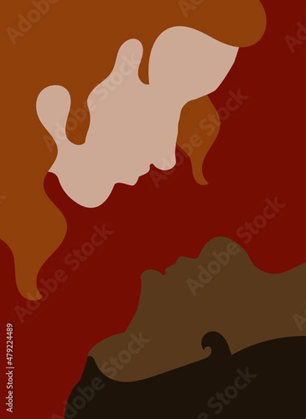 Obraz flat illustration multiracial LGBT ove relationship