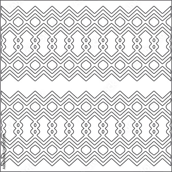 Fototapeta Abstract Geometric Pattern generative computational art illustration.Black and 
white pattern for wallpapers and backgrounds. line art.