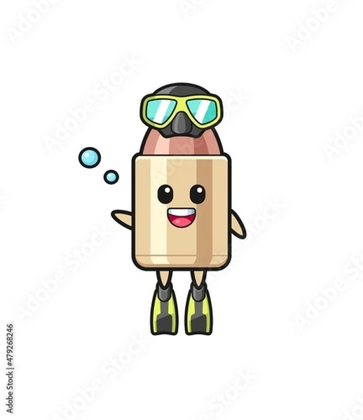 Fototapeta the bullet diver cartoon character