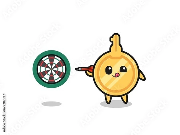 Obraz cute key is playing dart