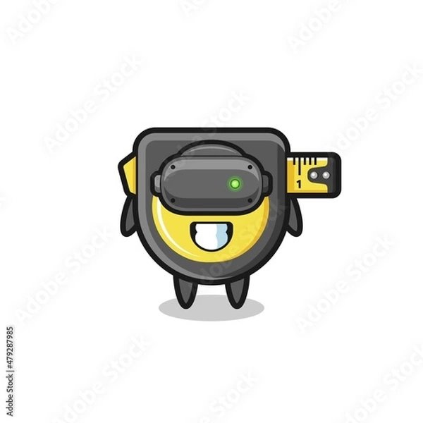 Obraz cute tape measure using VR headset