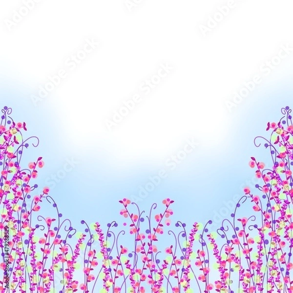 Obraz ボタニカル背景　パープル系