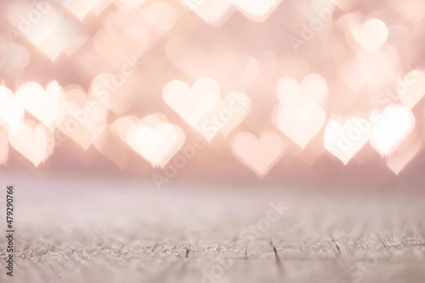 Fototapeta Valentine's Day bokeh hearts background