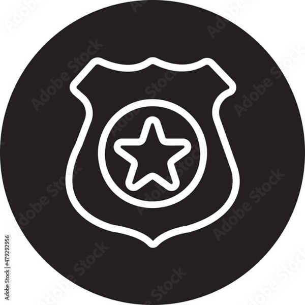 Obraz police badge glyph icon