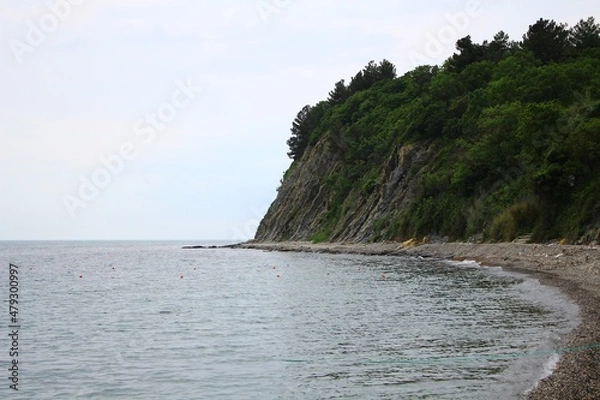 Obraz dirty black sea beach