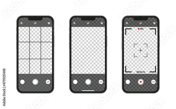 Obraz Mobile phones camera interface, vector illustration