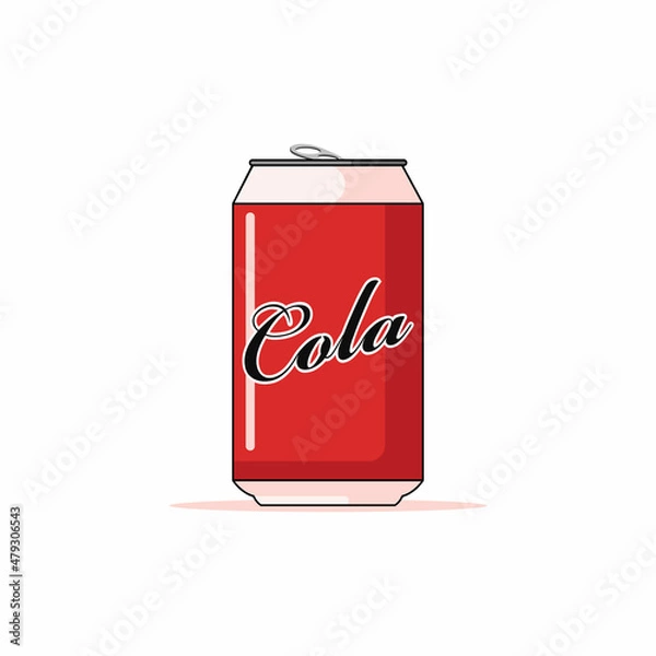 Fototapeta Isolated red cola drink can cartoon vector graphics