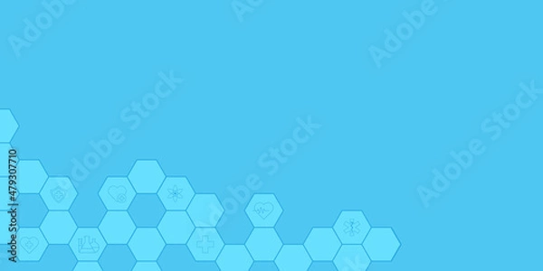 Fototapeta medical background with flat icons and symbols. vector