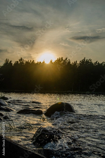Obraz sunset over the river