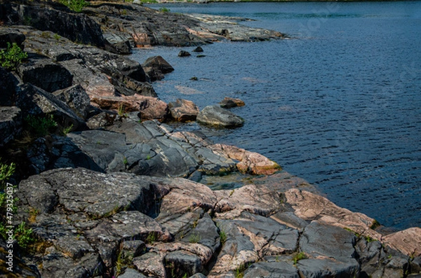 Obraz river and rocks