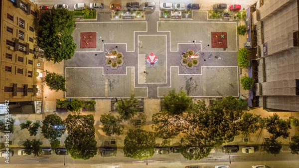 Fototapeta Aerial View of Agrigento at Night, Sicily, Italy, Europe, World Heritage Site