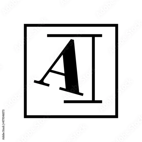 Fototapeta text icon alphabet vector