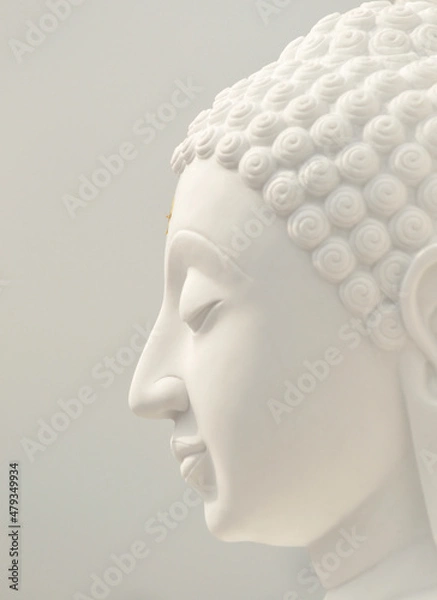 Obraz face of white stone buddha