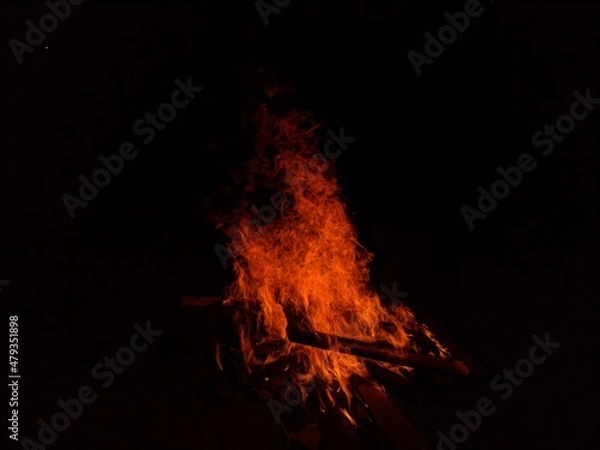 Fototapeta fire in the fireplace