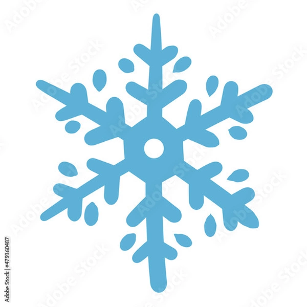 Obraz blue snowflake on white background