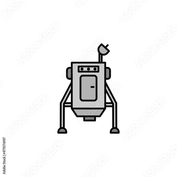 Fototapeta lander line colored icon. Signs and symbols can be used for web, logo, mobile app, UI, UX on white background