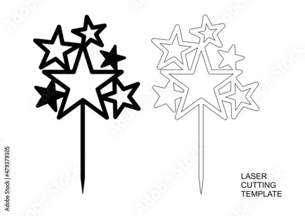 Obraz Cake topper. Laser Cutting